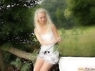 Blonde in the woods